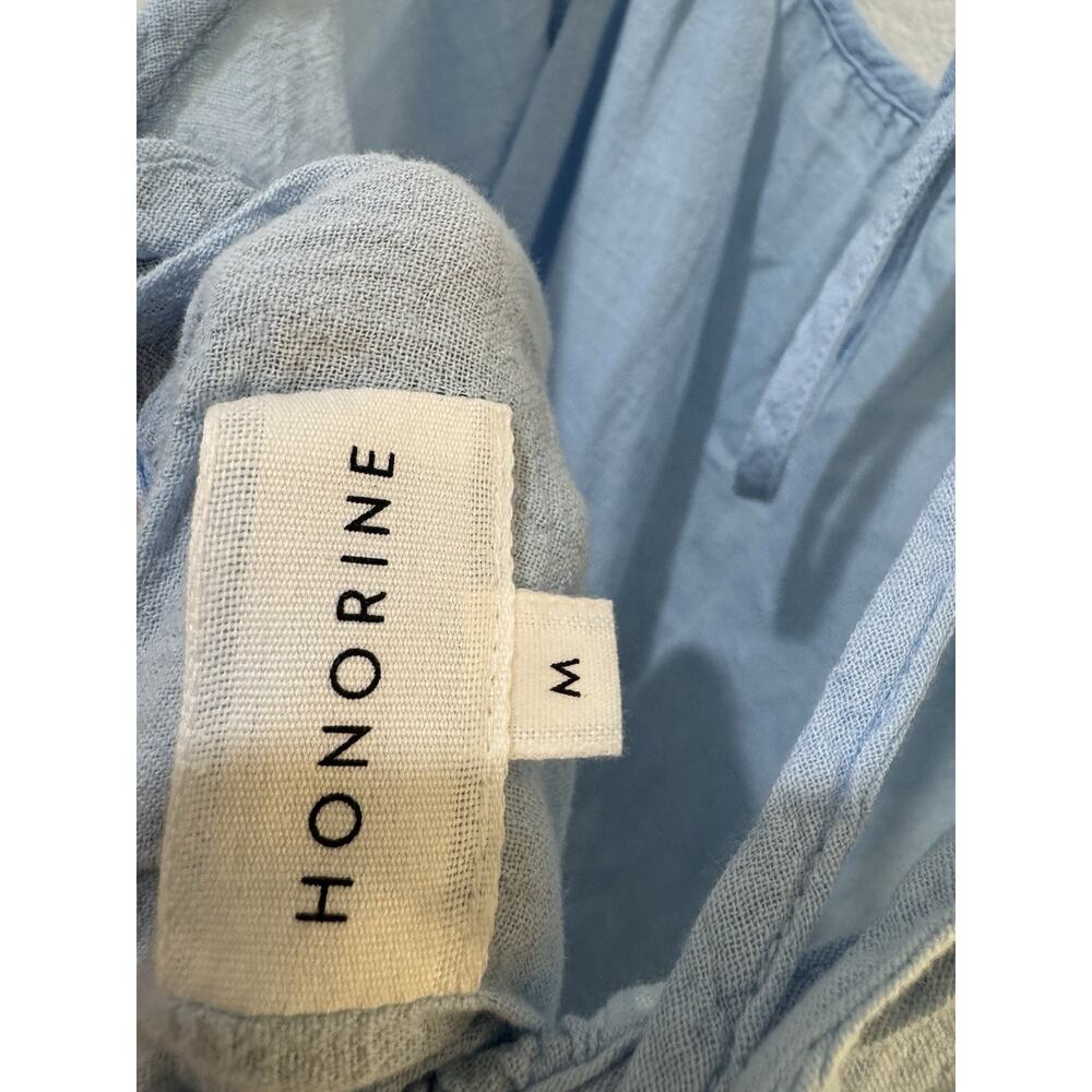 HONORINE Elodie Long Cotton-gauze Midi Dress size M In Spa Blue - Picture 14 of 14